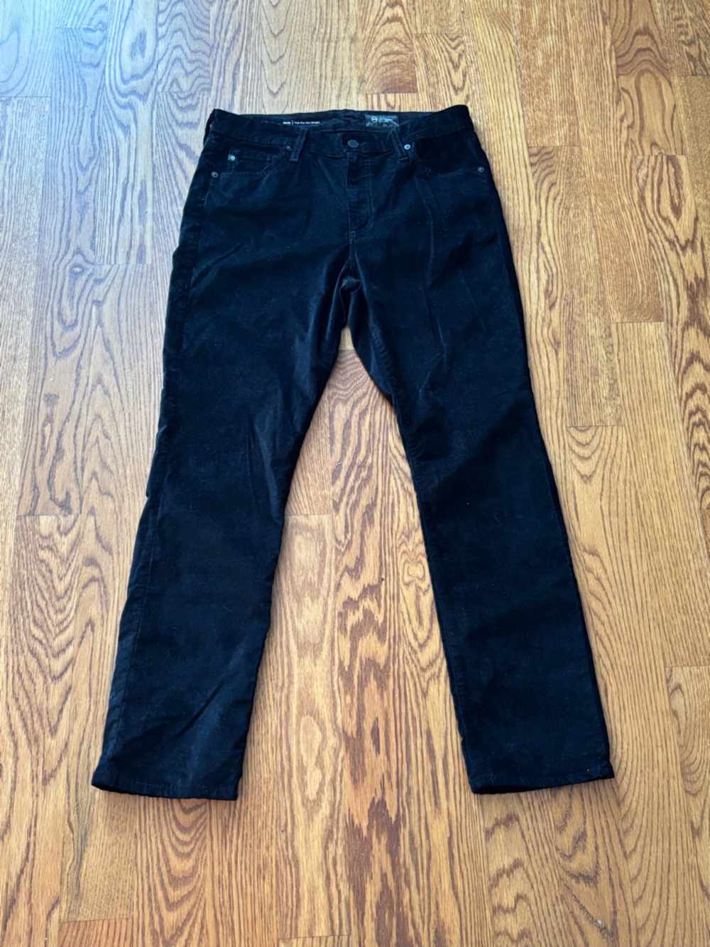 AG Mari Cotton Blend Velvety Straight Leg Pants